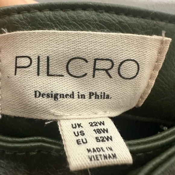 Pilcro Green Faux Leather Midi Skirt women’s new size 18  dark green - Picture 4 of 5
